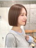 透明感カラー ボブ 前髪 ショート カラー ブリーチ&ダブルカラー