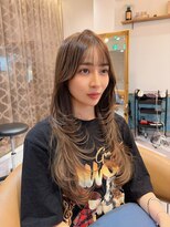 ロンドアベニール 北千住(Lond avenir)&nbsp;ダークパープル/レイヤーボブ/顔周りレイヤー/ミルクブラウン
