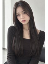 ダル 渋谷/表参道(DAL.)&nbsp;ミディアムレイヤーロングレイヤーダークブラウン韓国風
