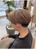 ミルクティーブラウン×テーパーフェード