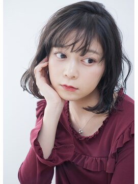 ラヴェストバイフレイスウェル(LOVEST by frace well) 柔らか透け感ボブミディ×暗髪グレージュ　伊藤高幸