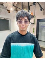 パープル(purple) メンズハイライトマッシュ