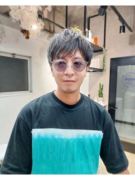 パープル(purple) メンズハイライトマッシュ