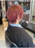 20代30代デザインカラーピンクブラウンブリーチ小顔