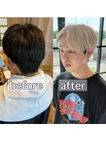 リベラル(liberal) ブリーチ ホワイトベージュ 韓国風センターパート【20代30代】