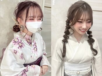ラビス 池袋(Lovis)の写真/【浴衣着付け+ヘアセット¥6900】夏の素敵な思い出作りをお手伝いいたします*崩れにくくて可愛い◎[池袋]