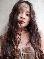 カライング(ing) 大人可愛い20代30代40代黒髪前下がりひし形ふんわりロング