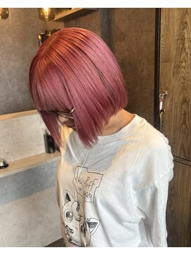 シック(chic.) ブリーチなしダブルカラー/ブリーチ/ピンク/ショートボブ/ボブ