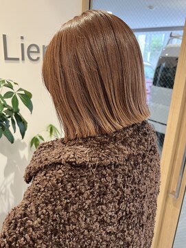 ラベンダーベージュ/ブリーチなしダブルカラー/ぷつっとボブ