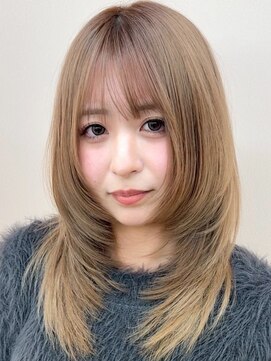 ウル 草加店(ulu) ブリーチハイライト髪質改善ダブルカラーレイヤーカット