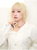 【over hair】ブロンドベージュ×レイヤーボブ×似合わせカット