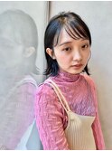 ナチュラルショート/ミルクブラウンダークパープル/ダウンバング