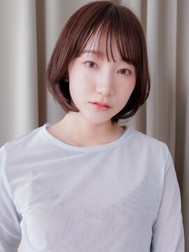 カバーヘア イヴ 戸頭店(COVER HAIR EVE) グレージュ顔周りカットブリーチなしひし形ショートボブ30代Te1