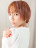 カバーヘア ブリス 川口(COVER HAIR bliss)&nbsp;ハイトーンカラーピンクメッシュ丸みショートマッシュ10代20代X
