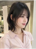 艶カラー×韓国くびれミディアムレイヤー