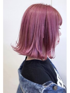 モリオフロムロンドン 大宮店(morio from London) 大人かわいい外ハネボブ♪ピンクアッシュカラー