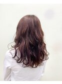 ピンクベージュ パーマ