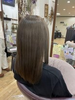 美容室 メザミー MESAMIES 大人きれい透明感アッシュグレイッシュストレート髪質改善小顔