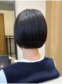 前下がりボブ 切りっぱなしボブ ショートボブ 縮毛矯正 髪質改善