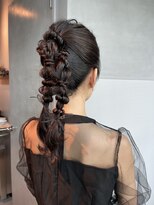 【ダブルポニーテール】/結婚式/二次会/同窓会/銀座/ヘアセット
