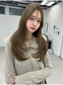 レイヤーカットハッシュカットロングヘア韓国レイヤー