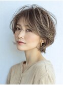 ミセスショートボブ白髪ぼかし脱白髪染め30代40代50代60代♪