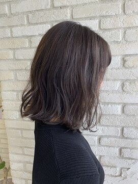 ロンド 表参道店(Lond) 究極の透け感グレージュカラー＊切りっぱなしセミディ