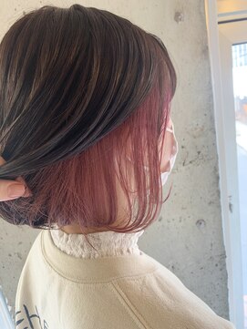 ヘアアトリエコモノ(hair l'atelier KoMoNo) #インナーカラー×ピーチピンク