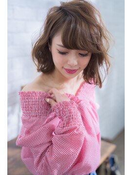 ミエル ヘア 新宿(miel hair) 〈mielhair新宿〉ダブルカラー　ウェーブボブ