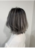 バレイヤージュ グレージュカラー グレー系 ケアブリーチ
