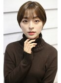 透明感ベージュヘアシースルーバング2