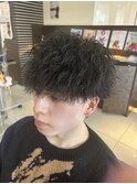 ツイストパーマ ツーブロックマッシュ