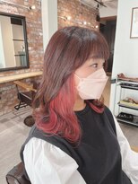 エイト 横須賀中央店(EIGHT)&nbsp;インナーカラー×コーラルレッド