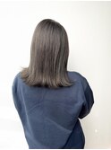 黒髪/グレーベージュ/レイヤーロング/前髪パーマ/仙台
