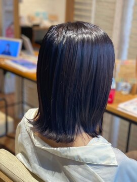 ヘアーショップ エヌアンドエー 越谷店(hair shop N&A) うる艶外はね切りっぱなしボブ/髪質改善カラーうるおい美髪
