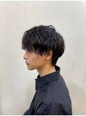 【soy-kufu】MEN'S HAIRツイストスパイラルパーマダークアッシュ