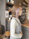 大人ボブ+インナーカラー