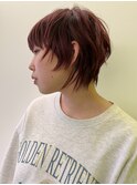 エッジショート×ボルドーカラー/呉市美容院/REN