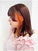 【松戸 藤原】イヤリングカラーオレンジ　大人かわいい