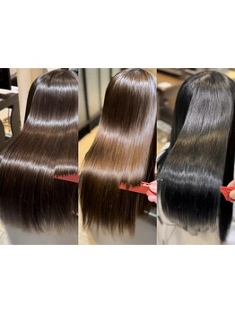 【新規限定★縮毛矯正+カット\13750】成分にこだわり上質な指通り◎クセを伸ばして柔らかな曲線美♪