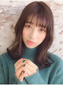 アンブレラカラー/こなれミディ/ウェーブパーマ/前髪/錦糸町