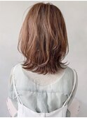 アプリコットオレンジくびれヘアくせ毛風カール#236f0728