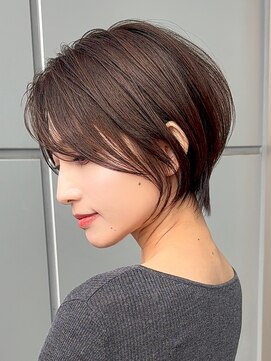 ソワネ 表参道(soigne) 表参道白髪ぼかし顔周りレイヤーくびれショートボブアッシュ40代