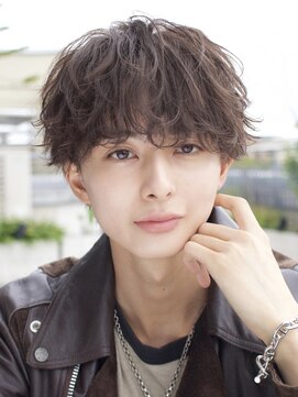 エデアンホンテン メンズサロン(EDEAN 本店 (旧:EDEAN 上通)) 熊本シャドウパーマメンズヘアセンターパートスパイラル波巻き