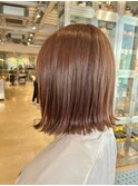小顔効果◎きりっぱなしボブ×顔まわりレイヤー