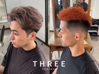 THREE HAIR SHOP【8月上旬 NEW OPEN（予定）】の写真/<理容室>MEN'S*テーパーフェードカットやニュアンスパーマでキメるON/OFFスタイル*お顔剃りも高評価*[吹田]