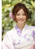 [K-two銀座]ミディアム涼しげ浴衣夏のヘアアレンジ