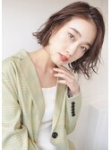 ミントベージュ×ツヤボブ