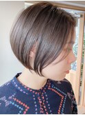 20代30代前髪あり丸みくびれ前下がりショートボブ12【鎌倉】