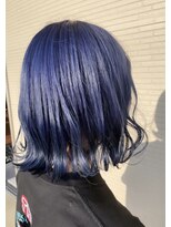 クロリ(Coloris) ネイビーブルー × 外ハネボブ!